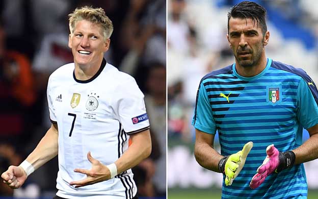 Bastian Schweinsteiger y Gianluigi Buffon seru00e1n los grandes referentes de alemanes e italianos en el duelo de cuartos de final. (Foto: Archivo)