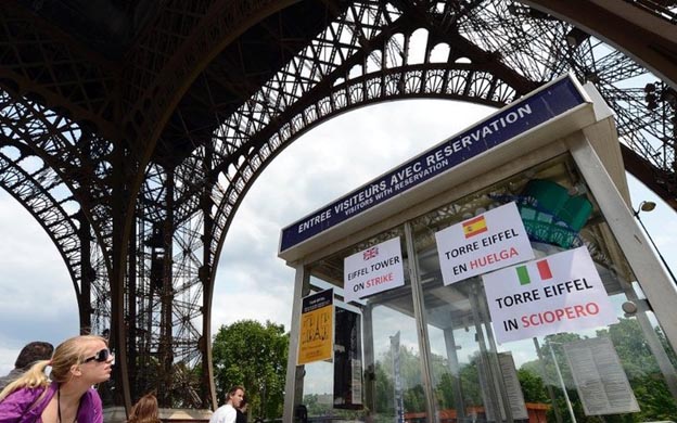 La huelga de trabajadores de la Torre Eiffel no permitiru00e1 la visita de turistas este martes. (Foto: Agencias)