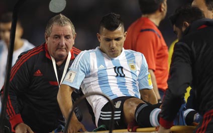 Agüero será baja ante Paraguay