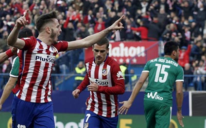 Atlético de Madrid iguala la punta de la liga
