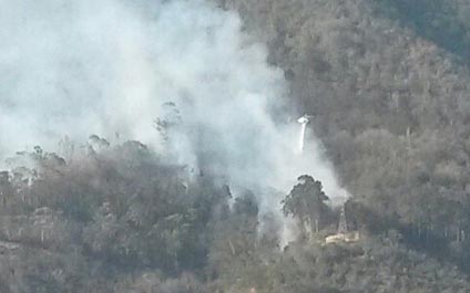 Bomberos combaten incendio en el Waraira Repano