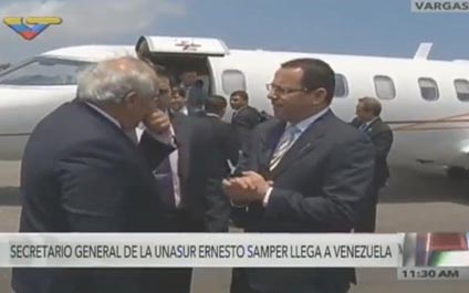 Secretario de Unasur llega a Venezuela