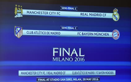 Definidas las semifinales de la Liga de Campeones
