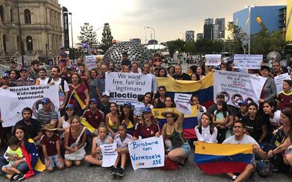 Venezolanos se manifiestan en Australia