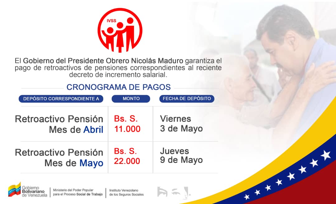 IVSS anuncia pago de retroactivos de abril y mayo