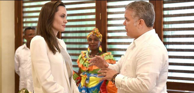 Jolie destaca la ayuda de Colombia con los venezolanos