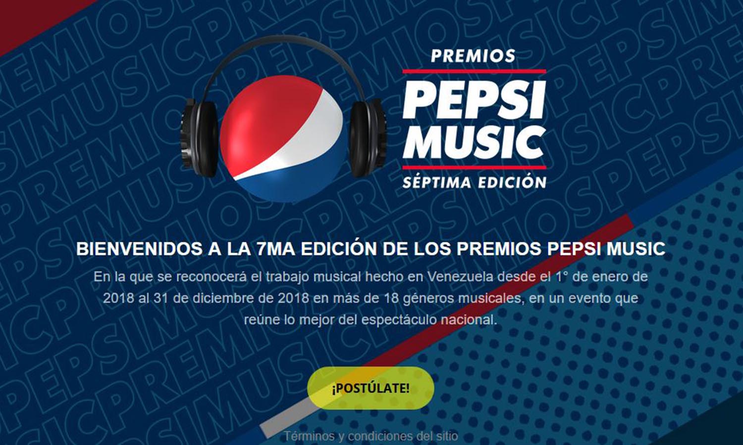 Comienzan postulaciones para los Premios Pepsi Music 2019
