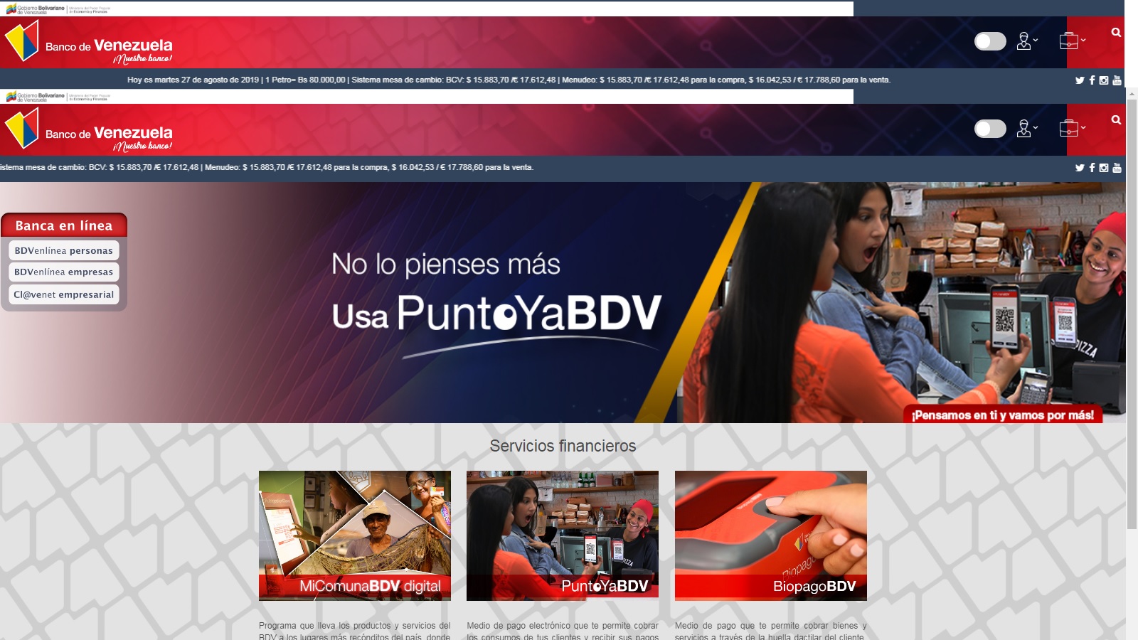 Banco de Venezuela presenta nuevo sitio web