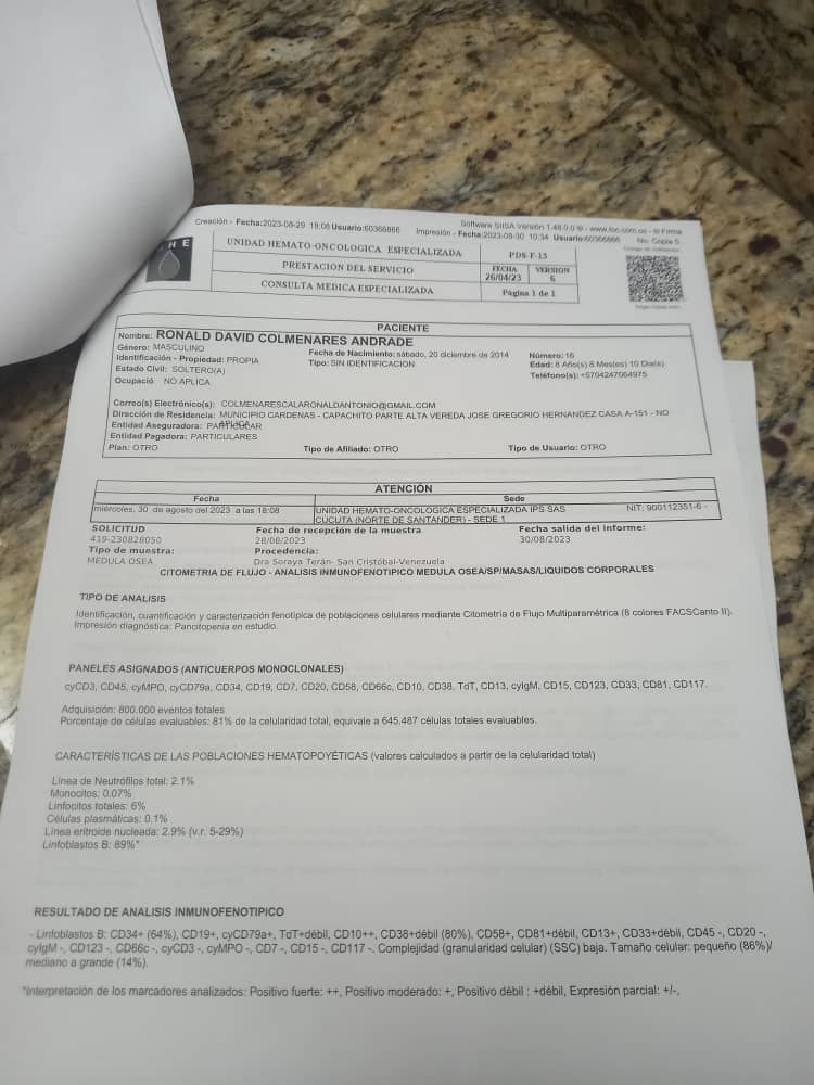 Madre de niño tachirense suplica ayuda para tratarle la leucemia