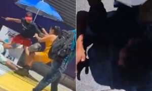 Graban golpiza a venezolano por robar y apuñalar a mujer en Chile