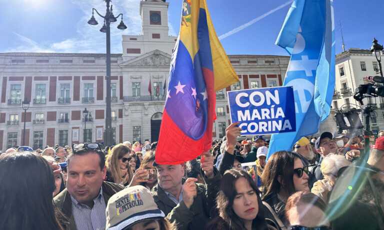 Venezolanos se manifiestan en Madrid en apoyo a María Corina