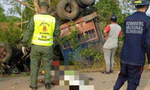 Un fallecido deja vuelco este viernes en la carretera Lara-Zulia