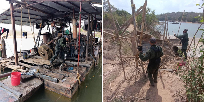 Incautan un misil y otros materiales destinados a la minería ilegal