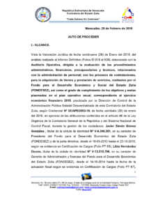 Cartel Auto de Proceder DCAPE003-16