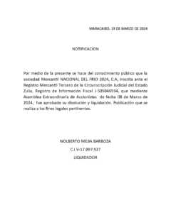 Notificación Nacional del Frio 2024