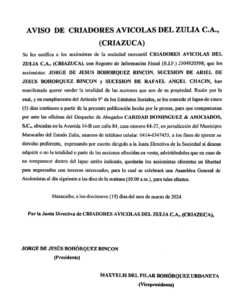 Notificación CRIAZUCA