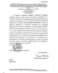 Cartel de citación S-2162-2024