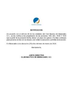 Club Náutico Notificación