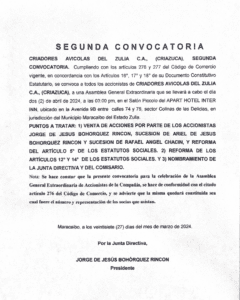 CRIAZUCA  2da. Convovatoria