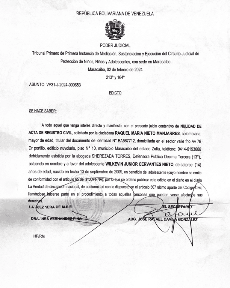 Edicto Asunto: VP31-J-2024-000653