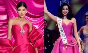 Ariagny Daboín recrea vestido de gala de Jacqueline Aguilera