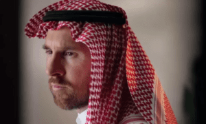 Messi se convierte en modelo de turbantes de lujo en Arabia Saudí