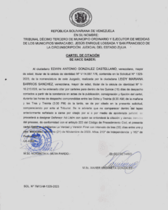 Cartel de citación SOL.No. TM13-M-1329-2023