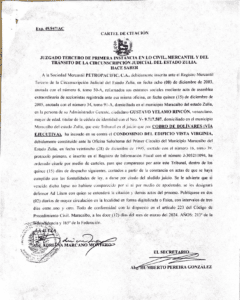 Cartel de citación Exp.49.947/AC