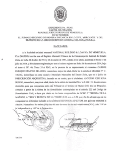 Cartel de citación Exp. 59.361