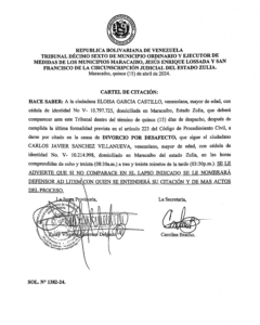 Cartel de citación  SOL. N°1382-24