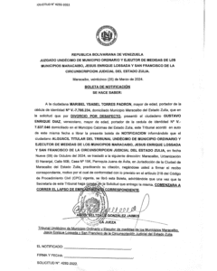 Cartel de notificación  Solicitud N°4292-2022