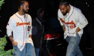 Drake causa furor en redes al vestir camiseta de la selección de béisbol venezolana