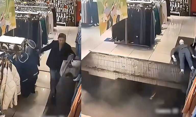 Se abre socavón y “se traga” a una mujer en centro comercial de China