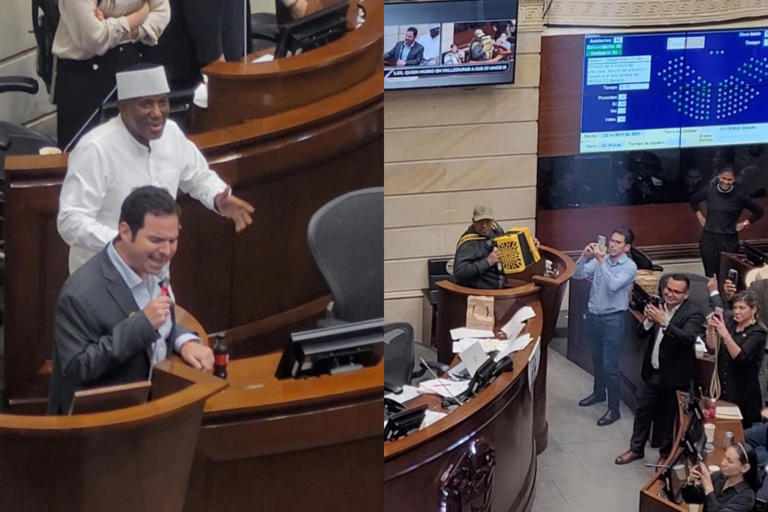 Senador canta y rinde homenaje a Omar Geles en pleno Congreso de Colombia