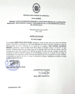 Cartel de citación Exp. Nro. 3154