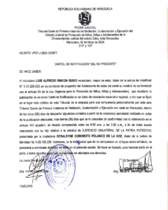Cartel de notificación  VP31-J-2024-000977