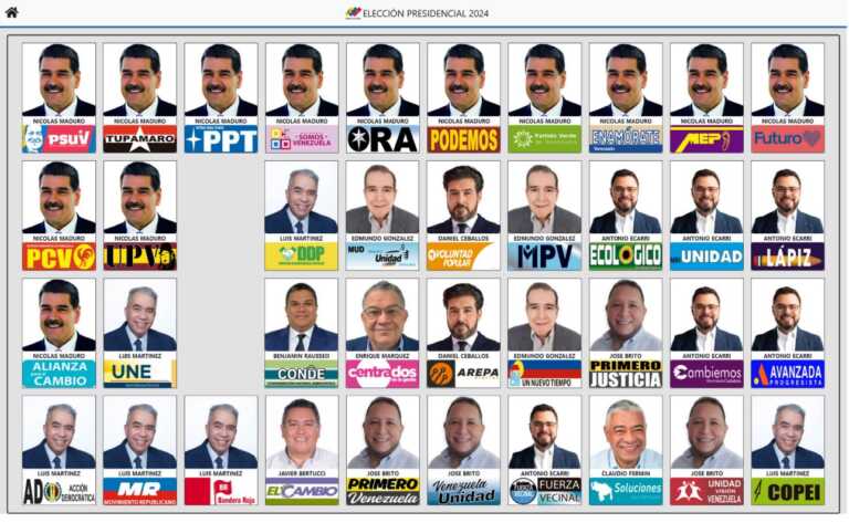 CNE publica tarjetón oficial con 10 candidatos para las presidenciales