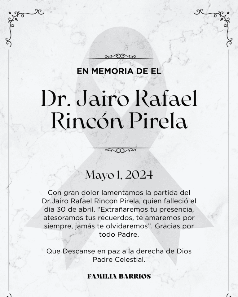 Obituario Dr. Jairo Rafael Rincón Pirela