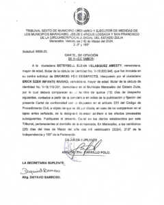 Cartel de citación Solicitud:6658-23