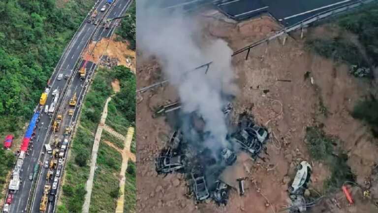 Hundimiento de carretera en China causa al menos 24 muertos y 30 heridos