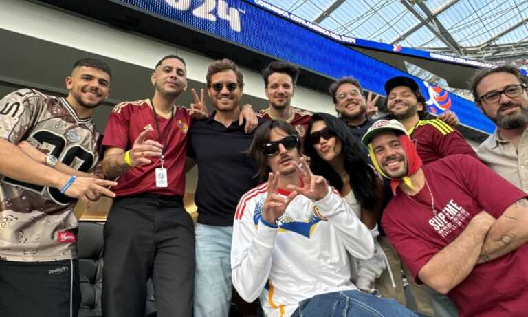 Édgar Ramírez, Danny Ocean y Lasso celebran el gol de la Vinotinto