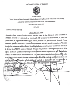 Cartel de notificación. Asunto: VP31-V-2019-001665