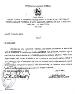 Edicto Asunto: VP31-J-2024-003792