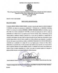 Único cartel de notificación ASUNTO VP31-V-2021-002390
