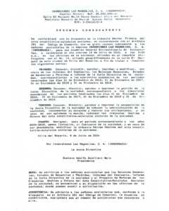 Segunda convocatoria Inversiones Las Magnolias