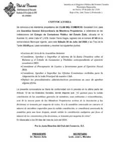 Asamblea General Extraordinaria Club Comercio