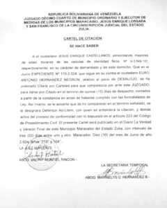 Cartel de citación Expediente Nro. 170-2-024