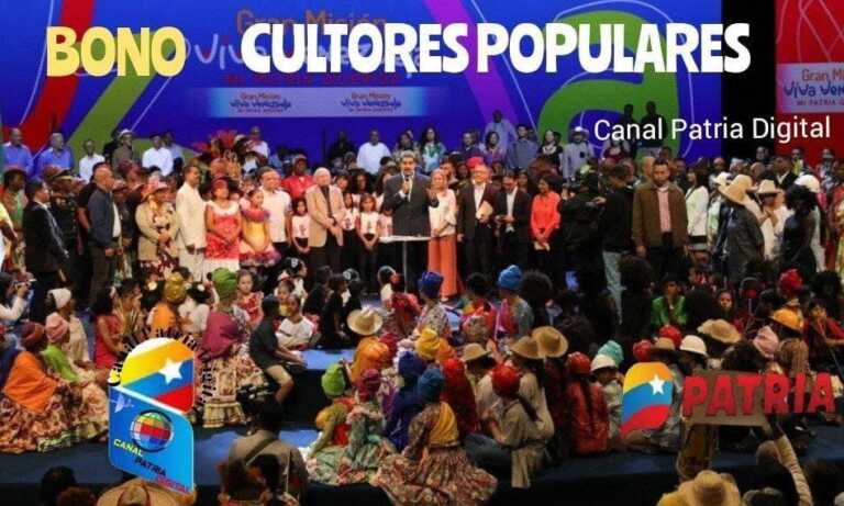 Entregan el bono Cultores Populares de diciembre por Patria