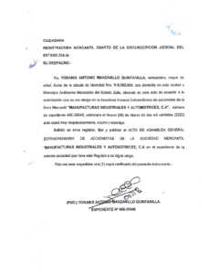 Registro Mercantil Manufacturas Industriales y Automotrices, C.A