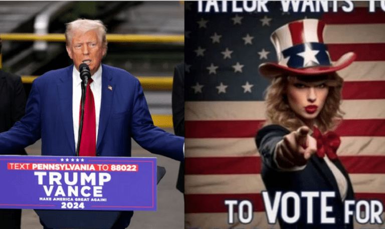 Trump comparte imágenes falsas de Taylor Swift y sus fans apoyando su candidatura